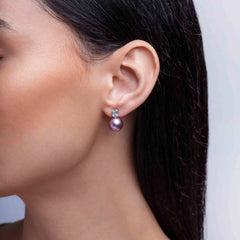 Starlight 18K Gold Pearl and Diamond Mini Skyline Earrings