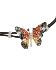 Butterfly Orange and Yellow Sapphire Pull-Cord Bracelet