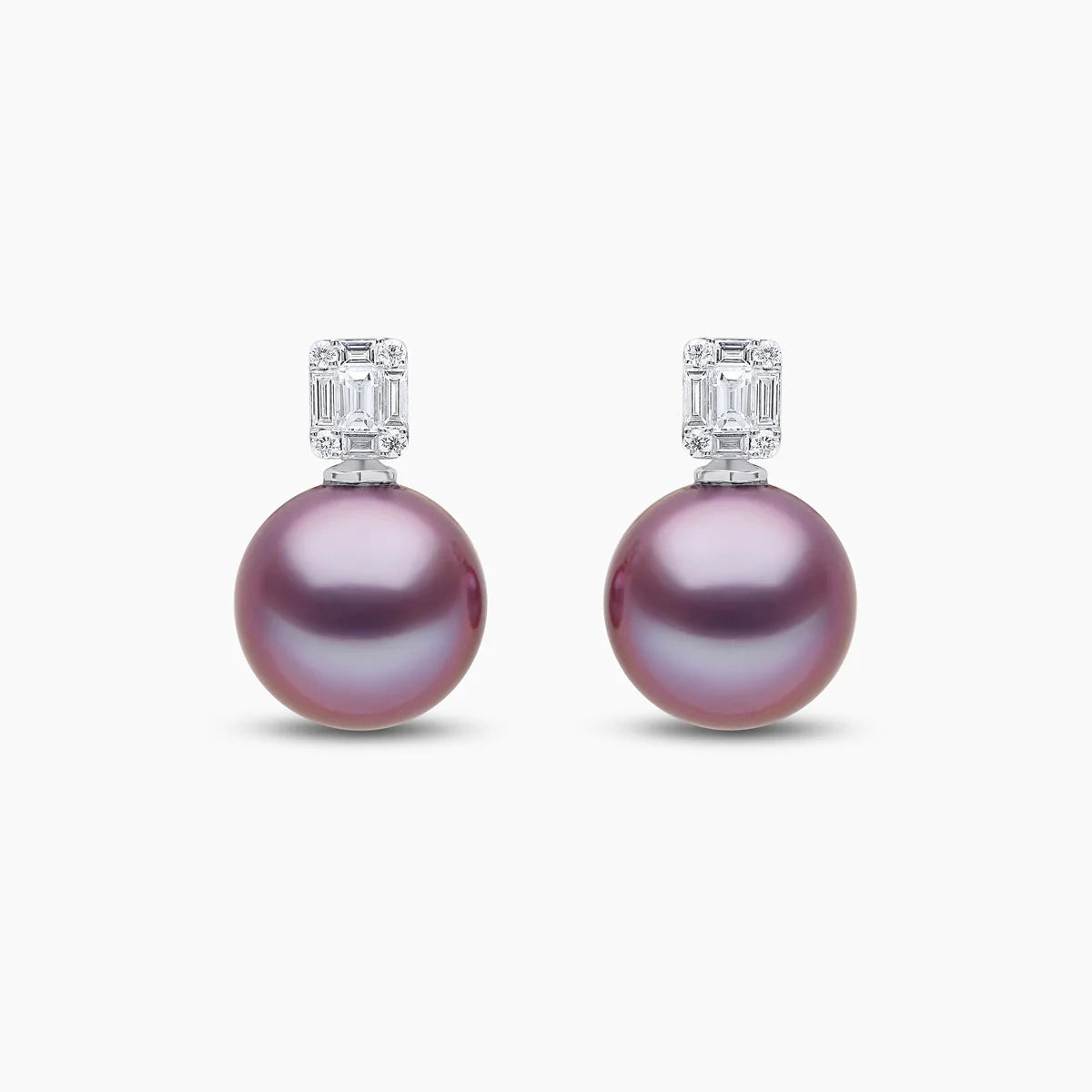 Starlight 18K Gold Pearl and Diamond Mini Skyline Earrings