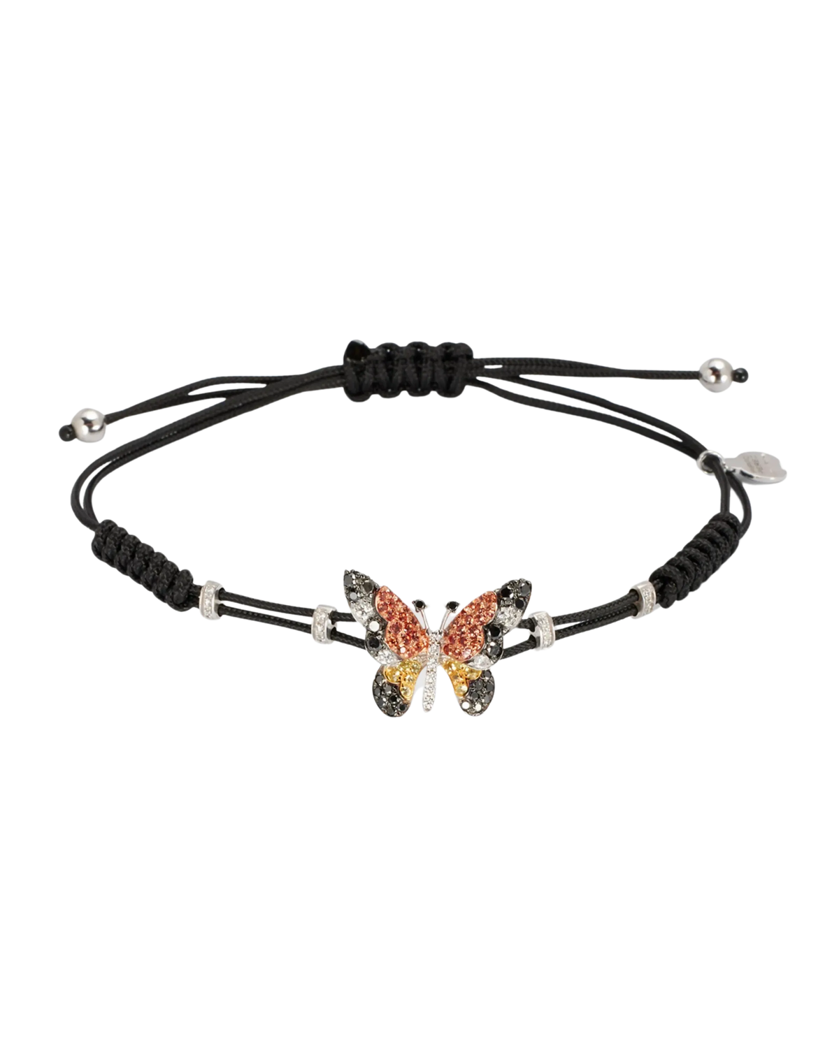 Butterfly Orange and Yellow Sapphire Pull-Cord Bracelet