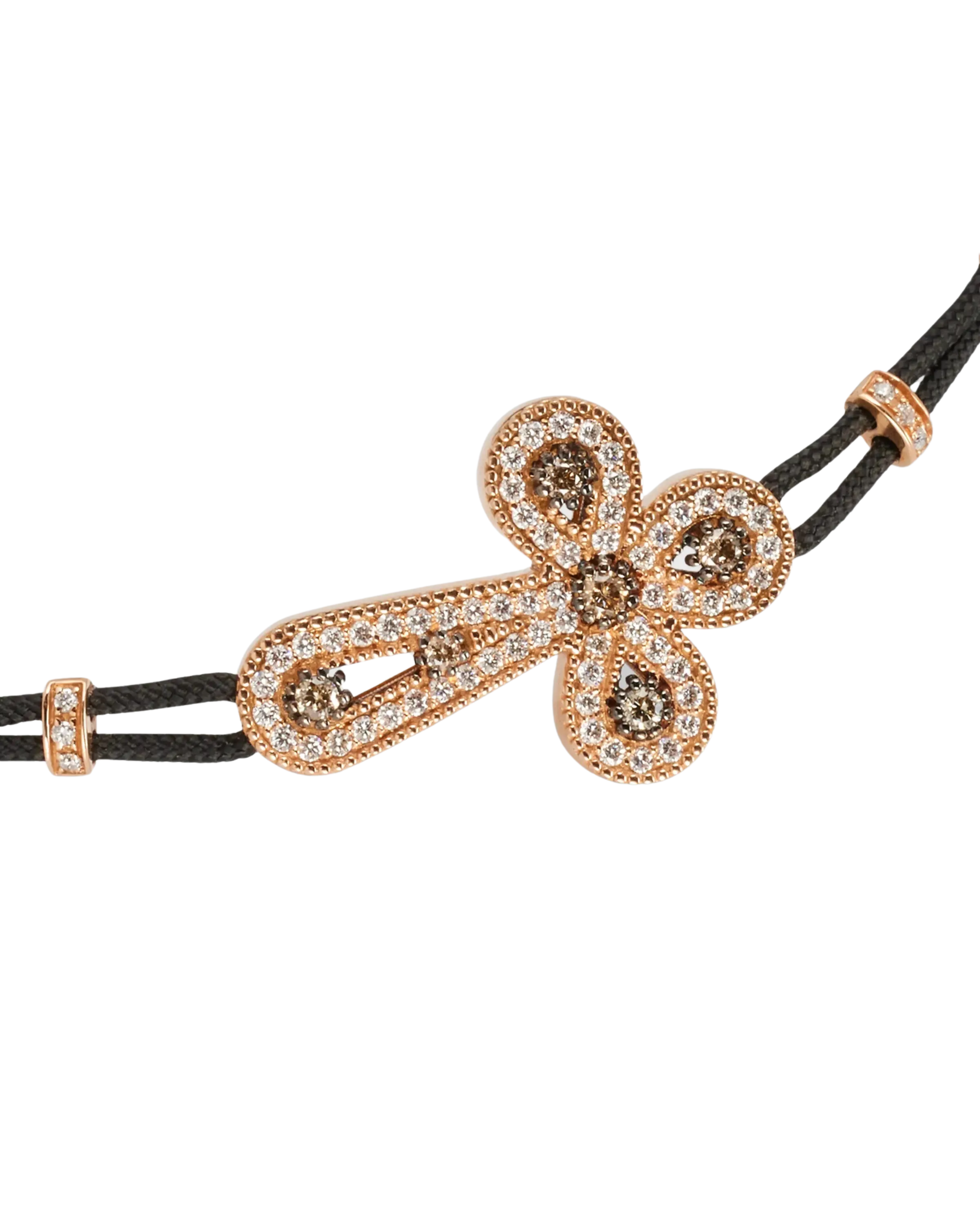 Criss White and Brown Diamond Pull-Cord Bracelet