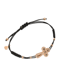 Criss White and Brown Diamond Pull-Cord Bracelet