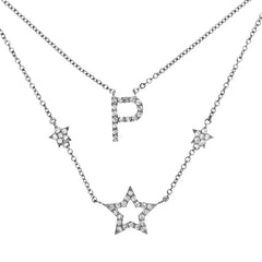 Diamond Letter Necklace - P