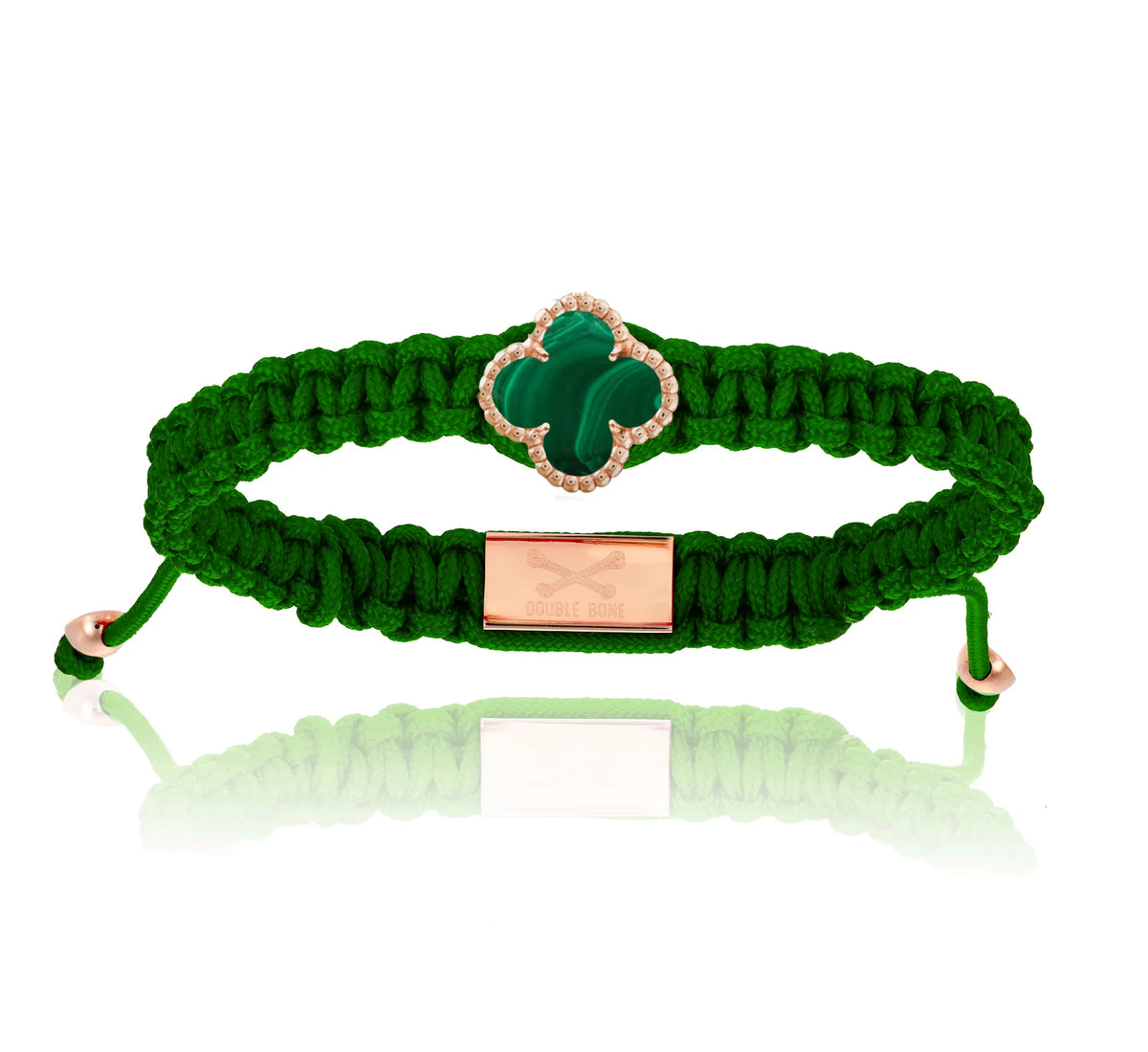 Clover Green Malaquite Stone with Rose Gold Bracelet