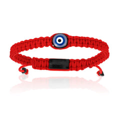 Black Lucky Evil Eye with Red Nylon Bracelet