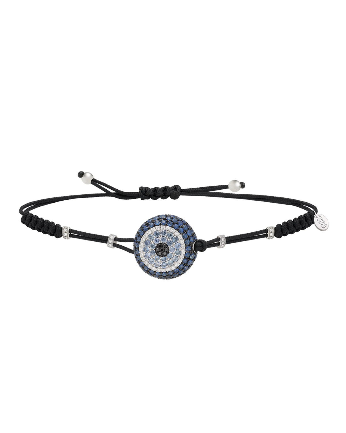 Fatima Eye Blue Sapphire and Diamond Pull-Cord Bracelet